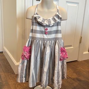 Eleanor rose gray striped dress sz 6/7